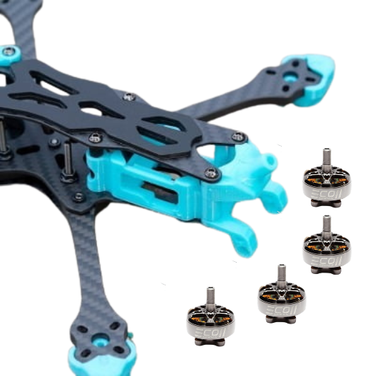 5-inch FOXEER Mega O3 drone frame paired with EMAX 2400KV motors.
