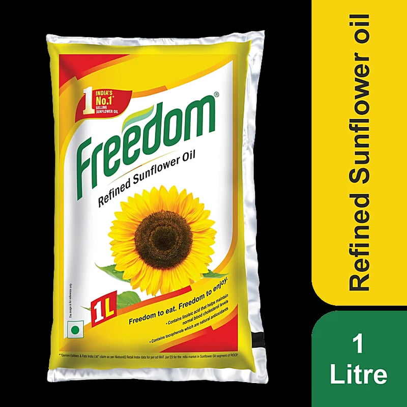 FREEDOM REFINED SUNFLOWER OIL POUCH  - 1L