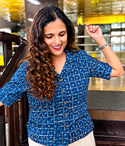 Indigo Dotted Shirt