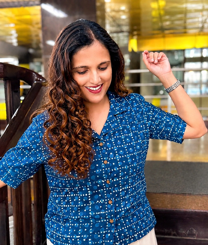 Indigo Dotted Shirt