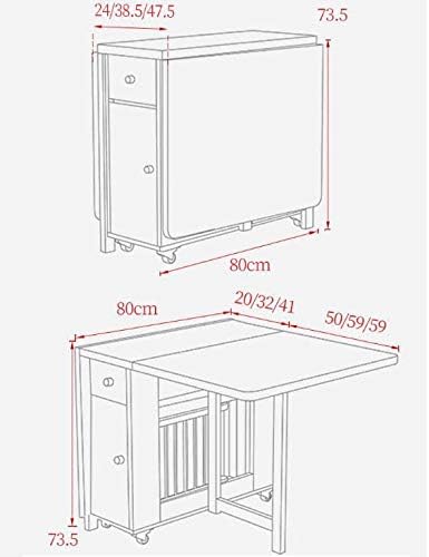 Foldable 6-Seater Dining Table Set with 4 Folding Chairs and Storage Drawer � Convertible Multipurpose Space-Saving Dining Table on Wheels