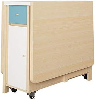 Foldable 6-Seater Dining Table Set with 4 Folding Chairs and Storage Drawer � Convertible Multipurpose Space-Saving Dining Table on Wheels