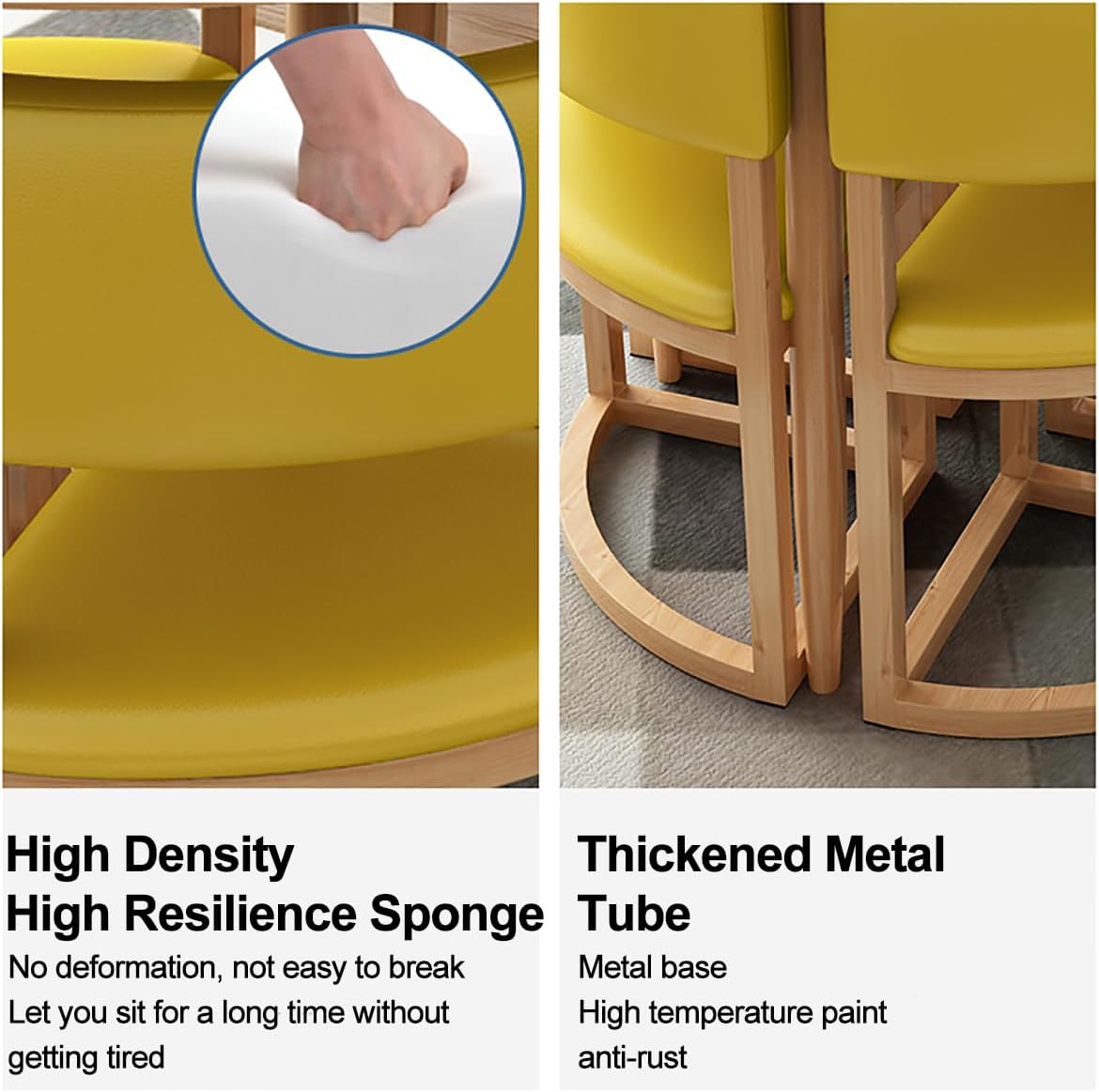 Modern Space Saving Round Dining Table with 4 Chairs