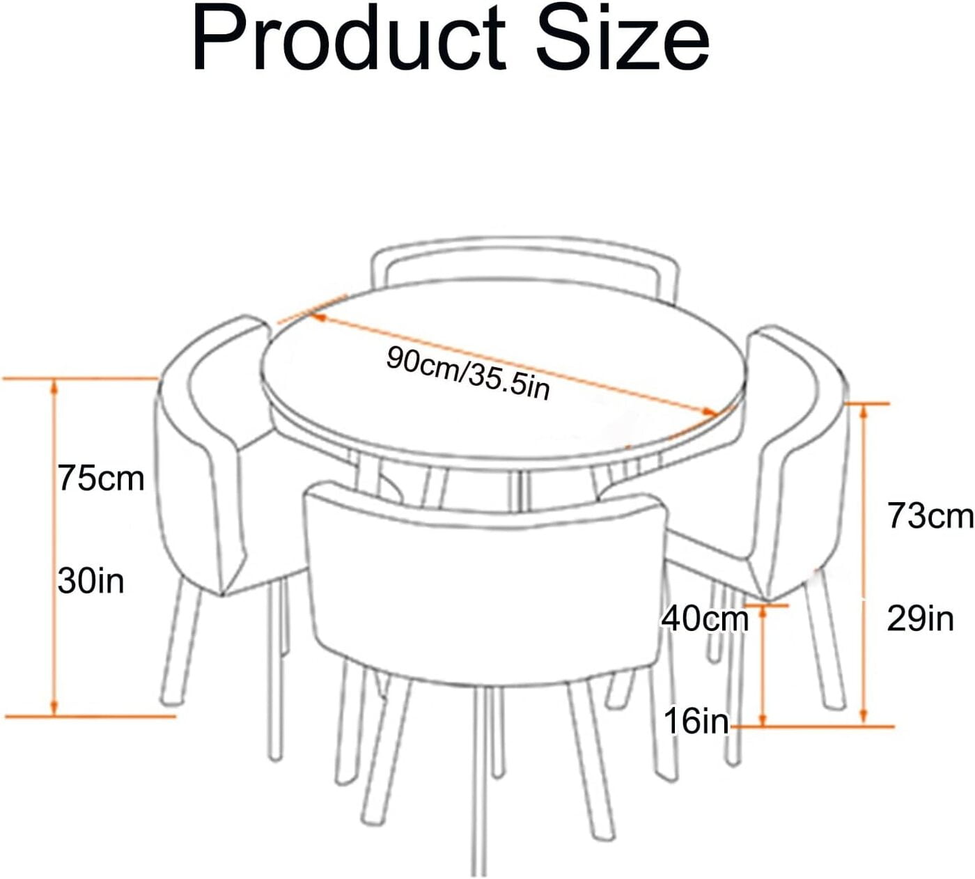 35.5 Marble Look Tabletop with Golden Edge Space Saving Design