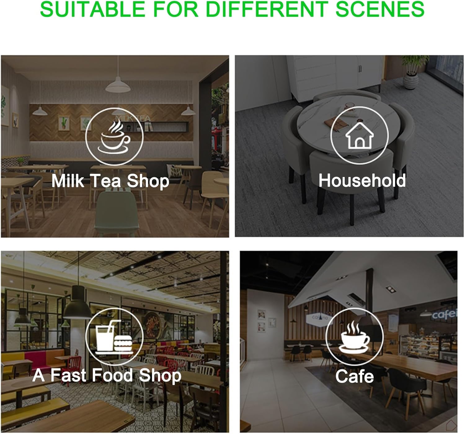 Marina Modern 4 Seater Marble-Look Dining Table Set with Padded Chairs