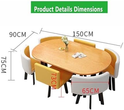 Milano Modern Oval Marble Dining Table Set with 6 Chairs
