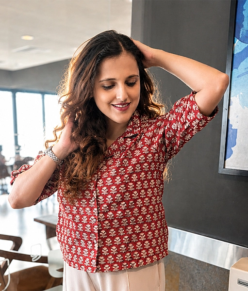 Red Printed Shirt
