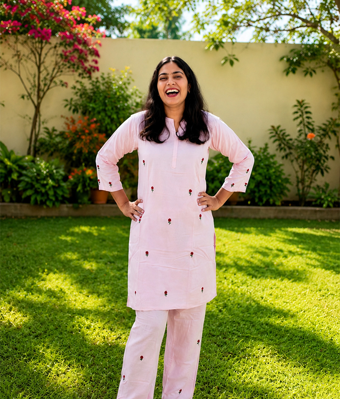 Rosy Petal Kurta Set
