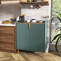 Coffee Bar Cabinet with Wine Racks, Green Liquor Cabinet