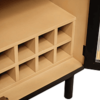 Arched Bar Cabinet with Cane Doors | Boho-Chic Wine Storage