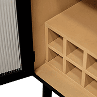 Arched Bar Cabinet with Cane Doors | Boho-Chic Wine Storage