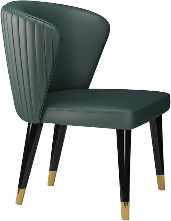 Modern PU Leather Dining Chair with Gold-Tipped Legs � Elegant Upholstered Accent Chair for Dining Room, Office or Living Room