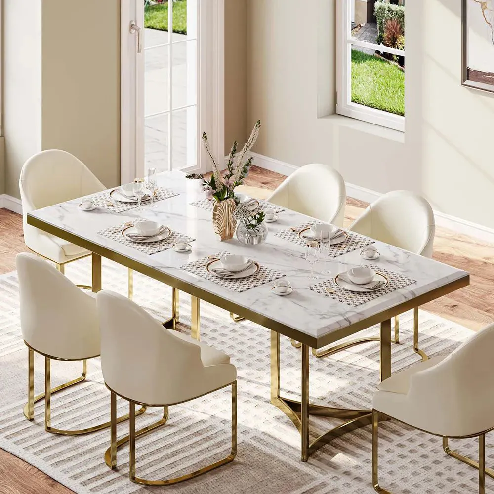 Modern Cream Velvet Dining Chair with Gold Cantilever Base � Contemporary Luxe Style