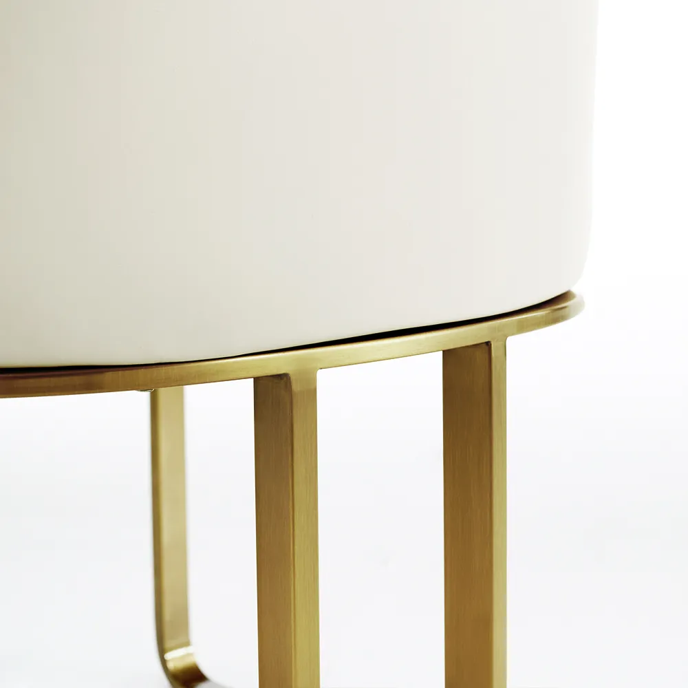 Modern Cream Velvet Dining Chair with Gold Cantilever Base � Contemporary Luxe Style