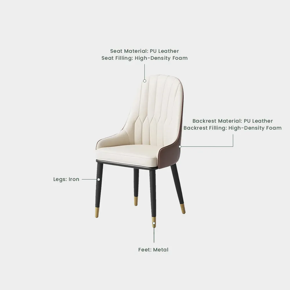Modern Upholstered Dining Chairs with Gold-Tipped Legs � Set of 2