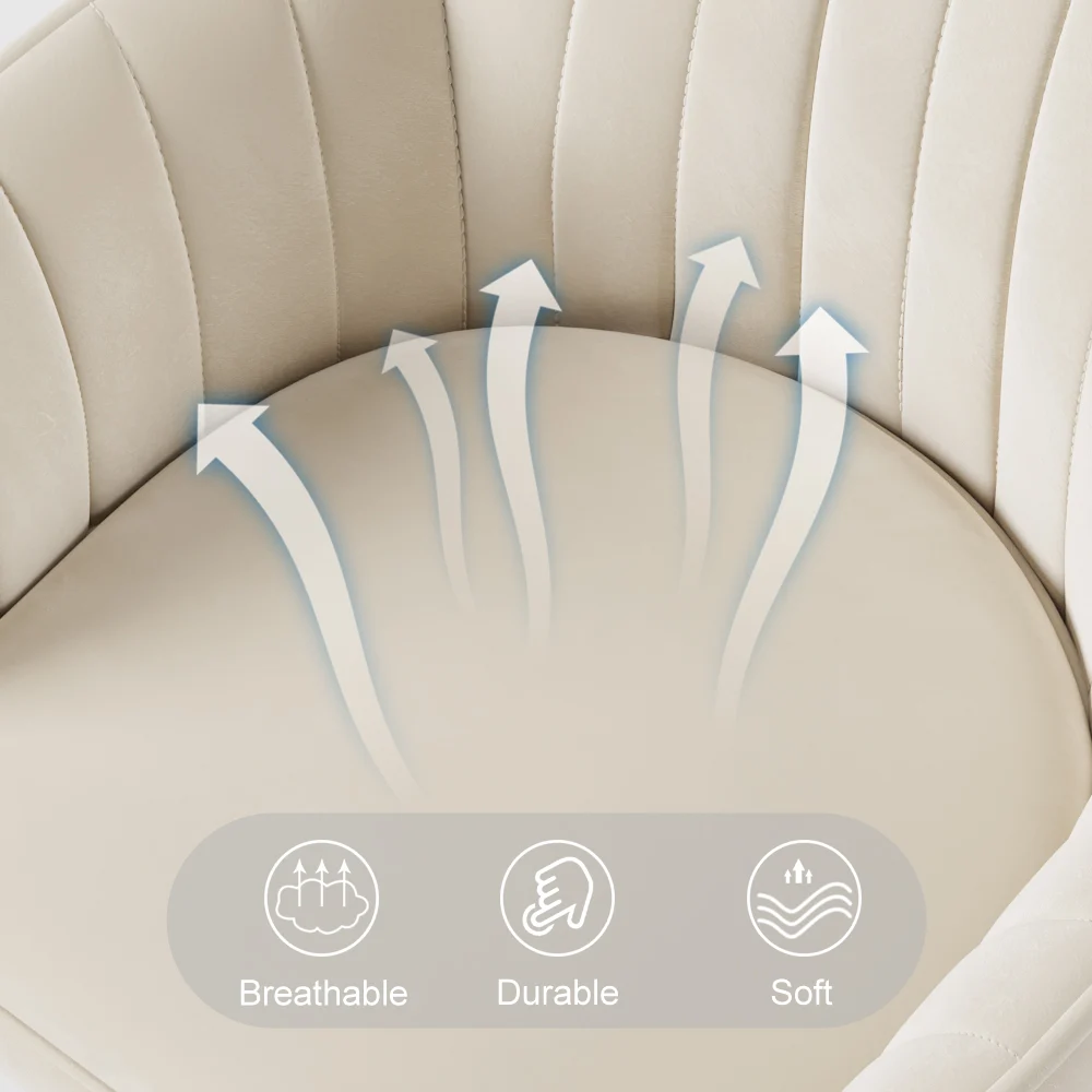 Luxury Cream Upholstered Dining Chairs with Gold Legs � Set of 2