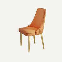 Modern Upholstered Dining Chair with Gold Metal Legs � Elegant High Back Accent Chair for Dining Room or Office