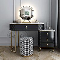 Luxury Dressing Table Storage Cabinet One Size Solid Wood Dressing Table Bedroom Modern Makeup