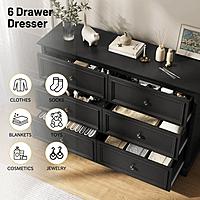 Furnlluxra 47.2'' W 6 - Drawer Dresser