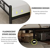 Furnlluxra Single Bed Frame with Headboard and Footboard, Metal Platform Bed Frame