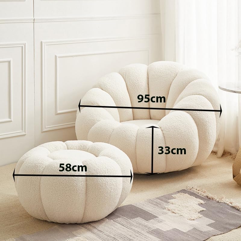 Furnlluxra Modern Cloud Sofa  Set  Bouclé Upholstered Living Room Furniture