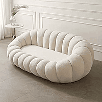 Furnlluxra Modern Cloud Sofa  Set  Bouclé Upholstered Living Room Furniture