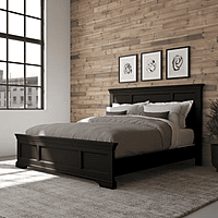 Luxury Black Solid Wood Bed Frame with Modern Aesthetic � Premium Bedroom Furniture