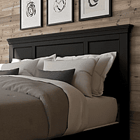 Luxury Black Solid Wood Bed Frame with Modern Aesthetic � Premium Bedroom Furniture