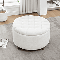 Furnlluxra Upholstered Ottoman in towl fabric