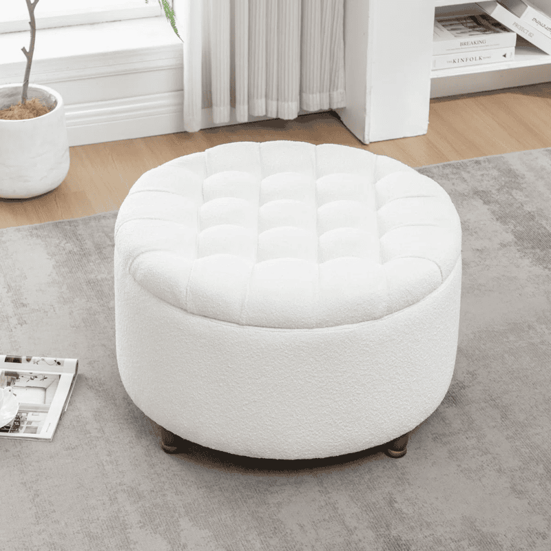 Furnlluxra Upholstered Ottoman in towl fabric