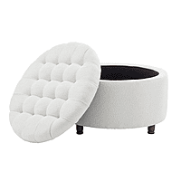 Furnlluxra Upholstered Ottoman in towl fabric