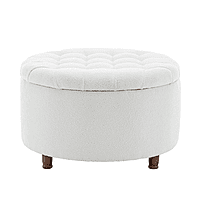 Furnlluxra Upholstered Ottoman in towl fabric