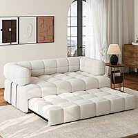 Furnlluxra 2-Seater Bouclé Convertible Sleeper Sofa, 167 cm