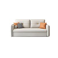 Contemporary Square Arm Faux Leather Sofa Cum Bed