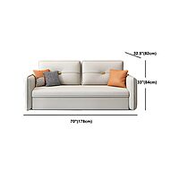 Contemporary Square Arm Faux Leather Sofa Cum Bed