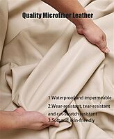 Furnlluxra Wood Leather Nightstand with 2 Sliding Drawers