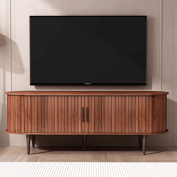 Modern TV Console: Low Profile Media Stand with Storage