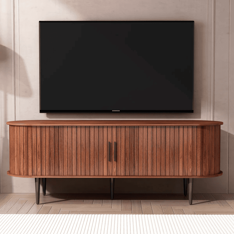 Modern TV Console: Low Profile Media Stand with Storage
