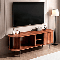 Modern TV Console: Low Profile Media Stand with Storage