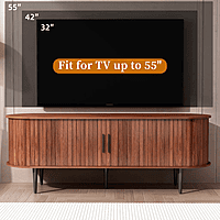 Modern TV Console: Low Profile Media Stand with Storage