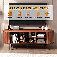 Modern TV Console: Low Profile Media Stand with Storage