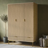 Furnlluxra 3 Door 2 Drawer Wardrobe In Wood