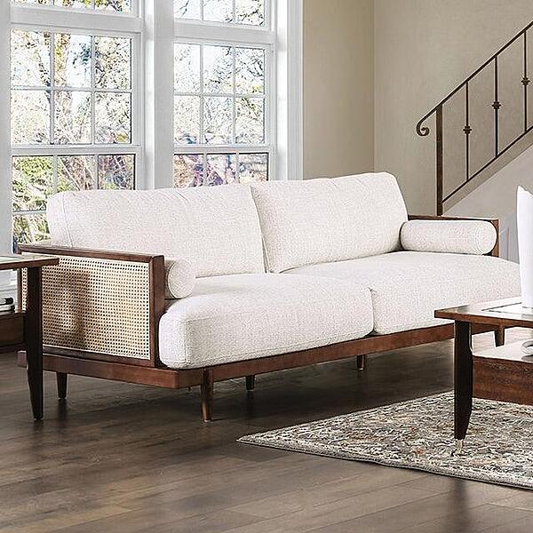 Furnlluxra Walnut Mid-century Modern 2 Seater Sofa