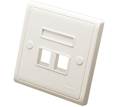 Digisol Channel SCS Face Plate, One Piece, Dual Port, W/O Shutter