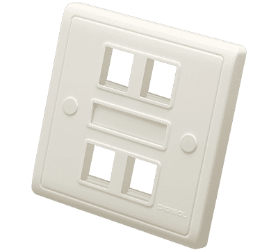 Digisol Channel SCS Face Plate, One Piece, Quad Port, W/O Shutter
