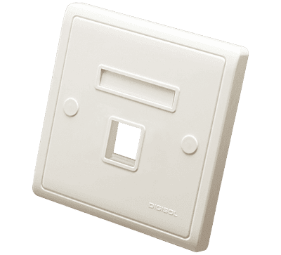 Digisol Channel SCS Face Plate, One Piece, Single Port, W/O Shutter