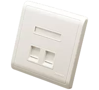 Digisol Channel SCS Face Plate, Two Piece, Dual Port, Modular Straight Shuttered