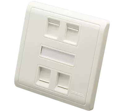 Digisol Channel SCS Face Plate, Two Piece , Quad Port , Modular Straight Shuttered