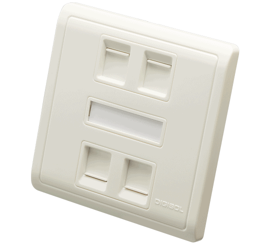 Digisol Channel SCS Face Plate, Two Piece , Quad Port , Modular Straight Shuttered