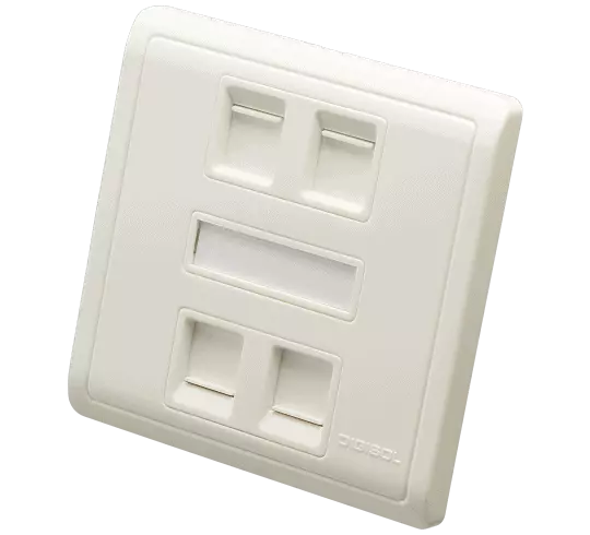 Digisol Channel SCS Face Plate, Two Piece , Quad Port , Modular Straight Shuttered